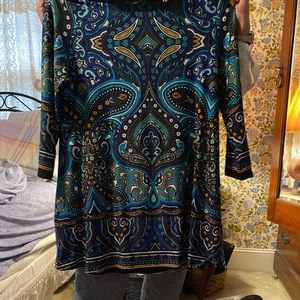 Melissa Paige tunic  Blue/black paisley